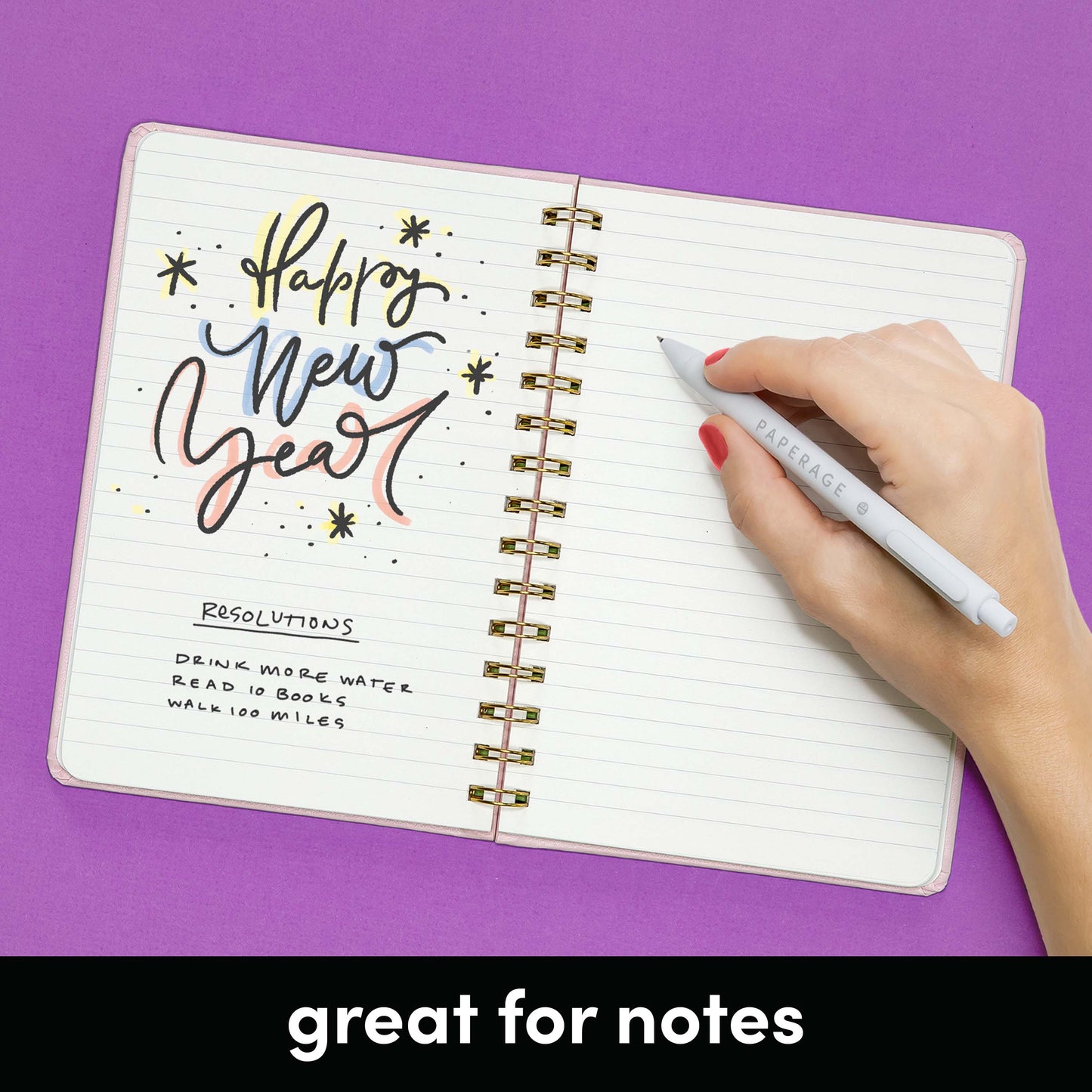 Painted Floral Hardcover Spiral Lined Journal Notebook